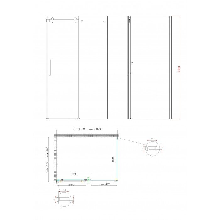 Боковая стенка для кабины Koer SR SW01-90x200-TR-01 прозрачное стекло Easy Clean 8мм, хром (KR5381) Боковая стенка для кабины Koer SR SW01-90x200-TR-01 прозрачное стекло Easy Clean 8мм, хром (KR5381)