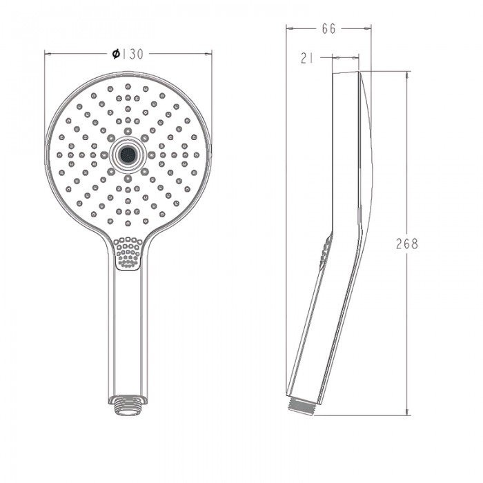 Лійка для душу Koer KP-0411-01 3 функції (Колір хром) (KR5415)