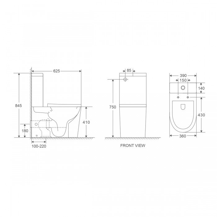 Чаша унитаза-компакта Mixxus Premium Bevel-0401-T1 Bowl 625х390х845 Tornado 1.0 без сиденья (MI8348 Чаша унитаза-компакта Mixxus Premium Bevel-0401-T1 Bowl 625х390х845 Tornado 1.0 без сиденья (MI8348