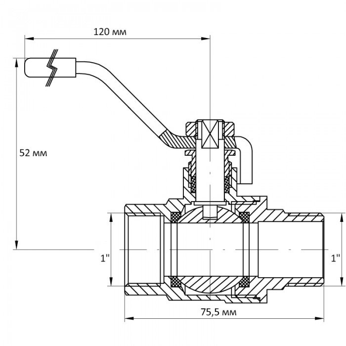 Кран шаровый Koer 1" ГШР (KR.215) (KR0029) Кран шаровый Koer 1" ГШР (KR.215) (KR0029)
