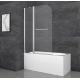Шторки стеклянные на ванну Koer SR BS04-95x140-TR-01 прозрачное стекло 6мм, хром (KR5403)