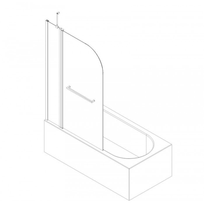 Шторки стеклянные на ванну Koer SR BS04-95x140-TR-01 прозрачное стекло 6мм, хром (KR5403)