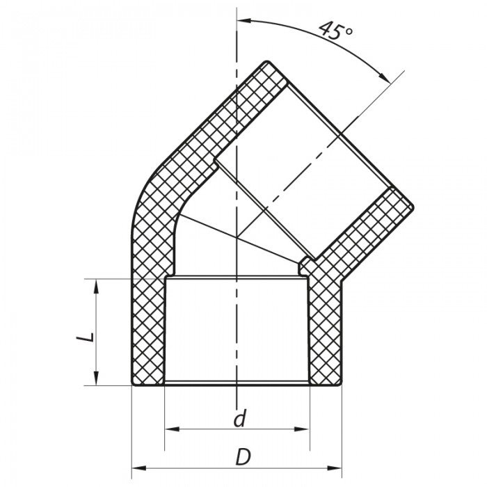Угол 45 20 PPR Koer K0013.PRO (KP0017) Угол 45 20 PPR Koer K0013.PRO (KP0017)