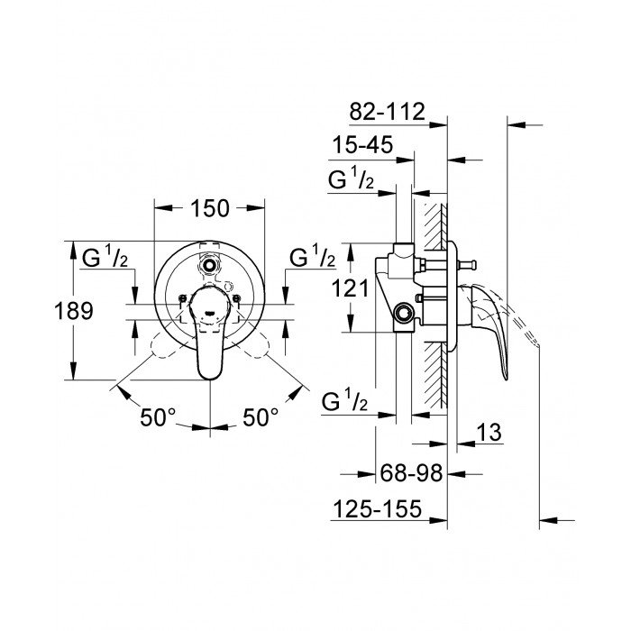 Смеситель для ванны Grohe Euroeco New (32747000) Смеситель для ванны Grohe Euroeco New (32747000)
