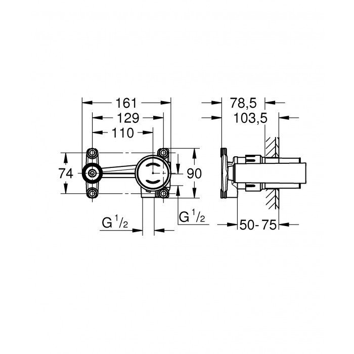 Прихована частина змішувача для раковини із джойстиком Grohe Non Rapido OHM (23429000)