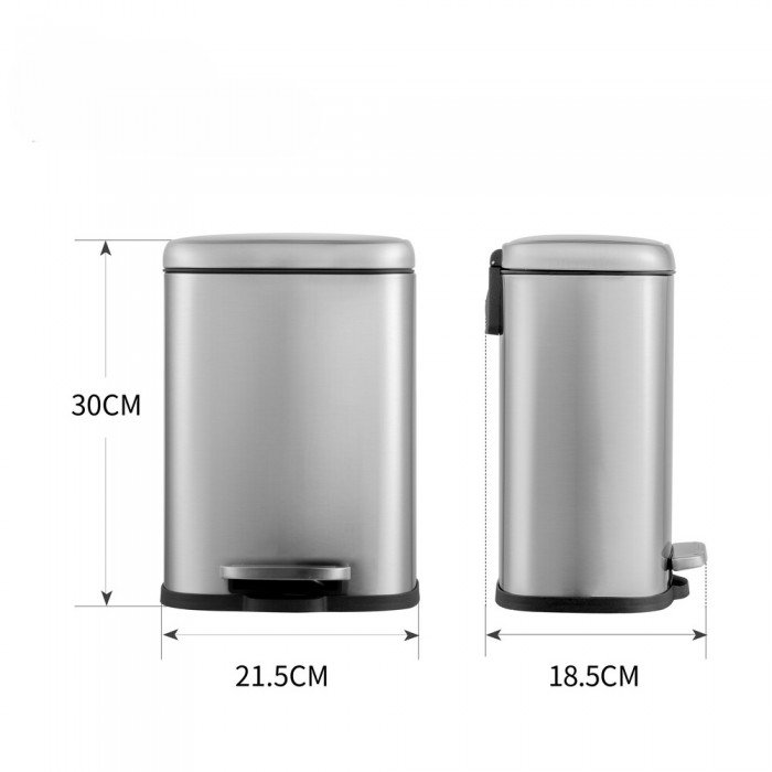 Мусорное ведро с плавным закрытием прямоугольное Mixxus Premium Style-TC0305 SS Color 5л цвет нержа Мусорное ведро с плавным закрытием прямоугольное Mixxus Premium Style-TC0305 SS Color 5л цвет нержа