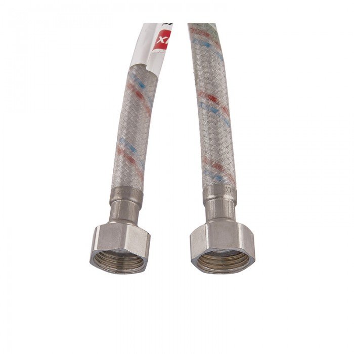 Гибкий шланг для подключения воды гайка 1/2'' - гайка 1/2'' (30 см) (силик. оболочка) Zerix (ZX3007