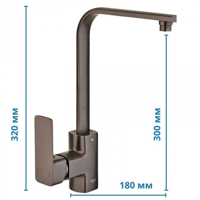 Смеситель для кухни Haiba Kubus 017 Graphite (HB4008) Смеситель для кухни Haiba Kubus 017 Graphite (HB4008)
