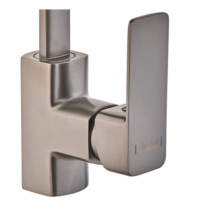 Смеситель для кухни Haiba Kubus 017 Graphite (HB4008) Смеситель для кухни Haiba Kubus 017 Graphite (HB4008)