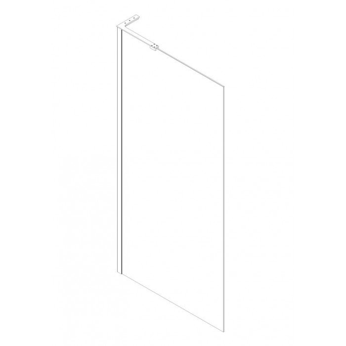 Душова перегородка Koer SR SP02-100x200-TR-01 Walk-In прозоре скло Easy Clean 8мм, хром (KR53