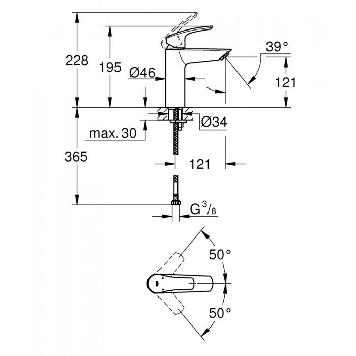 Смеситель для раковины M-размера Grohe Eurosmart New (23324003) Смеситель для раковины M-размера Grohe Eurosmart New (23324003)