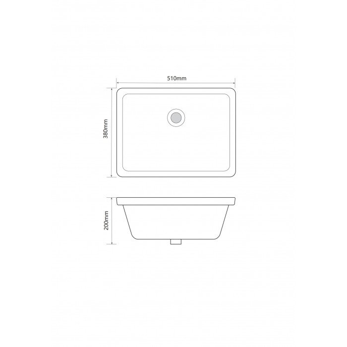 Раковина врізна під стільницю MIXXUS PREMIUM STYLE-1701 510х380х200mm з переливом (MP6567)