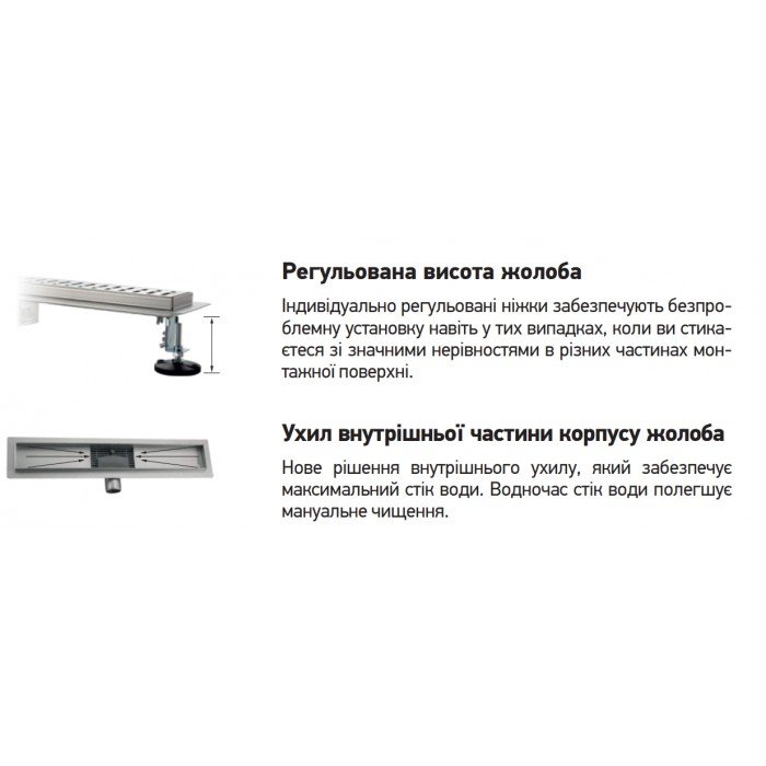 Душевой трап из нержавеющей стали SUS304 Koer FD20-70x550 (KR4742)