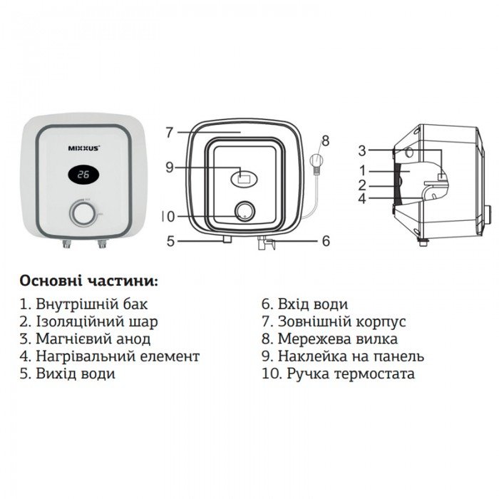 Водонагреватель "Над мойкой" Mixxus EWH-0506 Small Over накопитель. 6 л, мокр.тен 1,5 kW (WH0020) Водонагреватель "Над мойкой" Mixxus EWH-0506 Small Over накопитель. 6 л, мокр.тен 1,5 kW (WH0020)