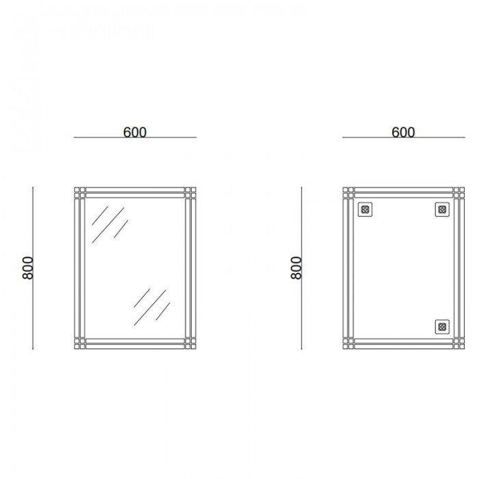 Зеркало настенное Zerix FONTE MRZ10-60x80-Reverse прямоугольное с декором (ZX5640)