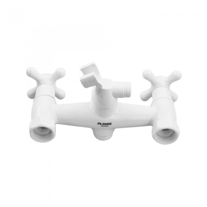 Смеситель для ванны Plamix Pablo -140 EURO SET White (со шлангом и лейкой) (PM0670) Смеситель для ванны Plamix Pablo -140 EURO SET White (со шлангом и лейкой) (PM0670)