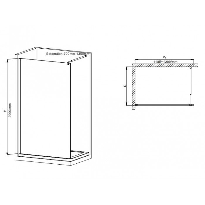 Душевая перегородка Mixxus Premium FLAT SP01-120x200-TR Chrome Walk-In прозрачное стекло 8мм (MI685 Душевая перегородка Mixxus Premium FLAT SP01-120x200-TR Chrome Walk-In прозрачное стекло 8мм (MI685