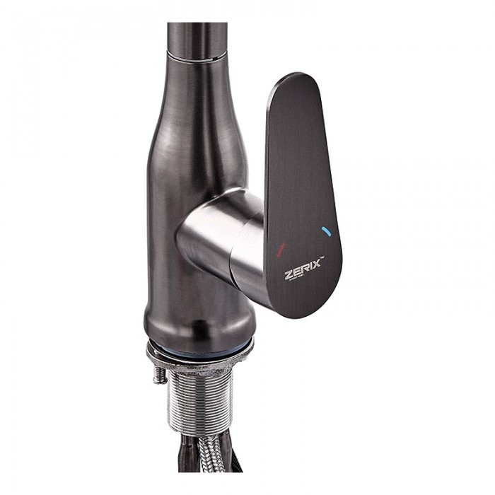 Смеситель для кухни с выдвижной лейкой Zerix PUL-014 Graphite из нерж. ст. SUS304 (цвет графит) (ZX Смеситель для кухни с выдвижной лейкой Zerix PUL-014 Graphite из нерж. ст. SUS304 (цвет графит) (ZX