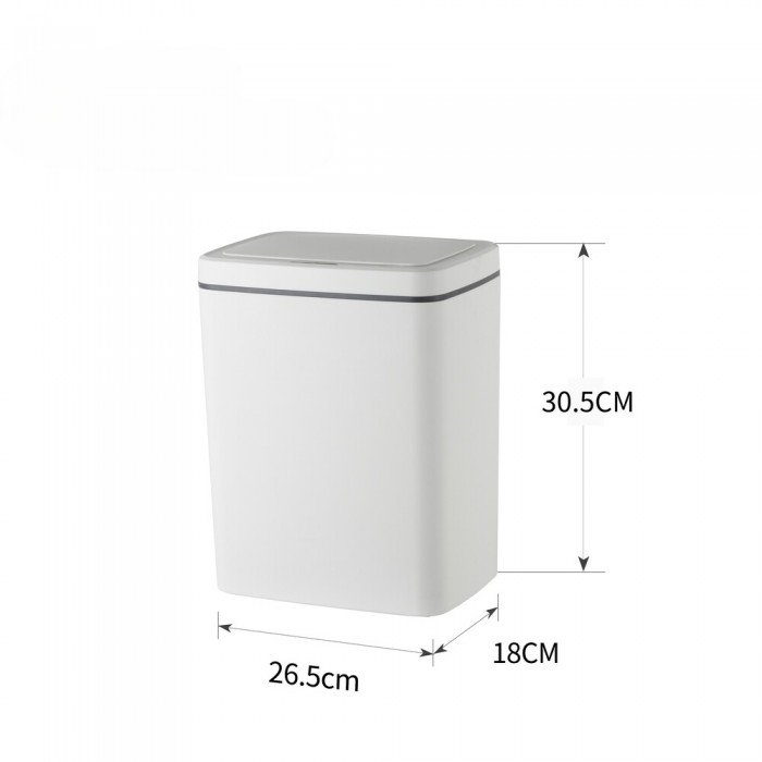 Відро для сміття сенсорне прямокутне Mixxus WAVE-TC0110 White 10 л колір білий (MI7073) Відро для сміття сенсорне прямокутне Mixxus WAVE-TC0110 White 10 л колір білий (MI7073)