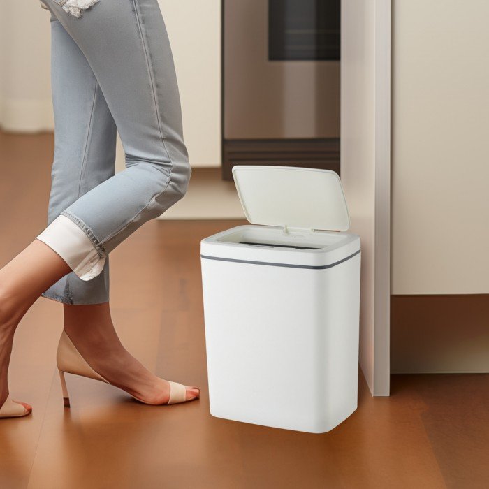 Відро для сміття сенсорне прямокутне Mixxus WAVE-TC0110 White 10 л колір білий (MI7073) Відро для сміття сенсорне прямокутне Mixxus WAVE-TC0110 White 10 л колір білий (MI7073)