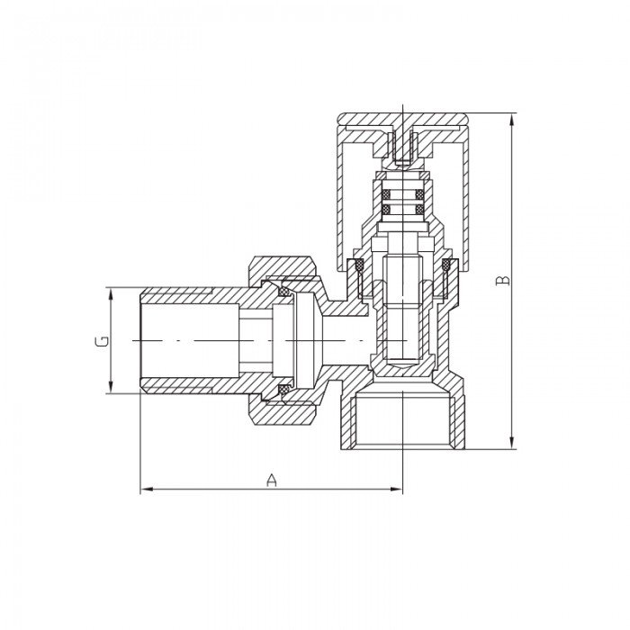 Кран для сушарки рушників кутовий Koer KR.531.White - 1/2" (KR5104) Кран для сушарки рушників кутовий Koer KR.531.White - 1/2" (KR5104)