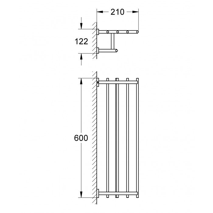 Поличка для рушників Grohe Essentials Cube New (40512001) Поличка для рушників Grohe Essentials Cube New (40512001)