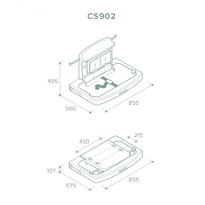 Настенный пеленальный столик Rixo Maggio (CS902)