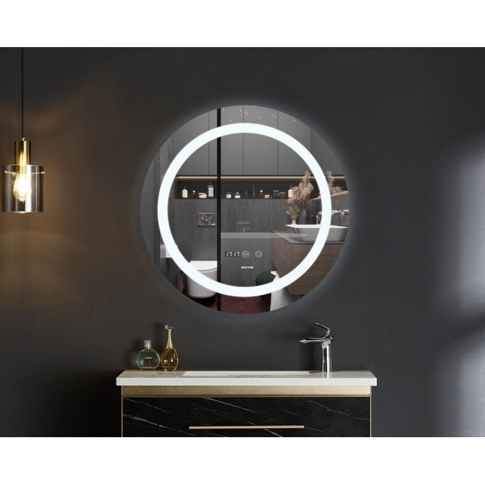 Зеркало Mixxus PLAIN MC02-80 с Led Touch, Anti-fog, димером, регулятором яркости, часами (MI6931)