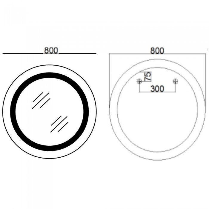 Зеркало Mixxus PLAIN MC02-80 с Led Touch, Anti-fog, димером, регулятором яркости, часами (MI6931)