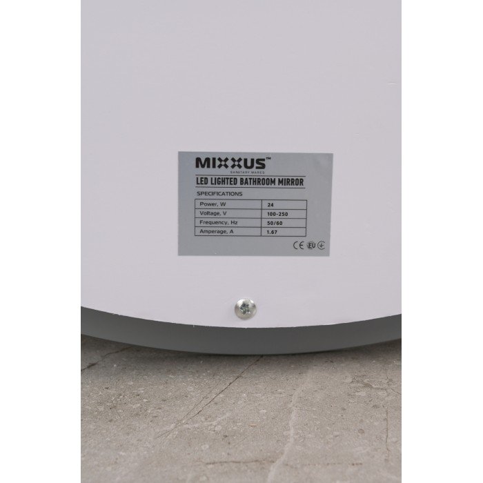Зеркало Mixxus PLAIN MC02-80 с Led Touch, Anti-fog, димером, регулятором яркости, часами (MI6931)