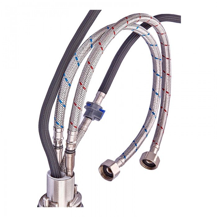 Смеситель для кухни с выдвижной лейкой Zerix PUL-014 Black с нерж. стали SUS304 (цвет черный) (ZX50