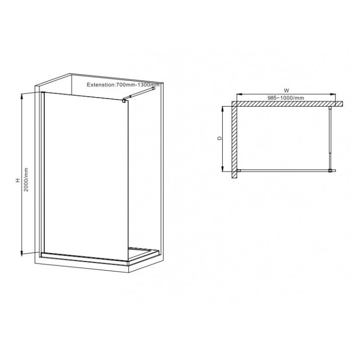 Душова перегородка Mixxus Premium FLAT SP01-100x200-TR Chrome Walk-In прозоре скло 8мм (MI685) Душова перегородка Mixxus Premium FLAT SP01-100x200-TR Chrome Walk-In прозоре скло 8мм (MI685)