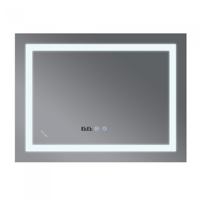 Зеркало Mixxus WARM MR02-70x50-CASE с Led Touch, Anti-fog, димером, регулятором яркости, часами (MI