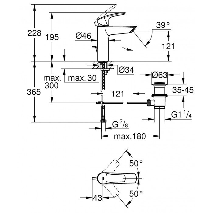 Змішувач для раковини Grohe Eurosmart M-Size (233222433) Змішувач для раковини Grohe Eurosmart M-Size (233222433)