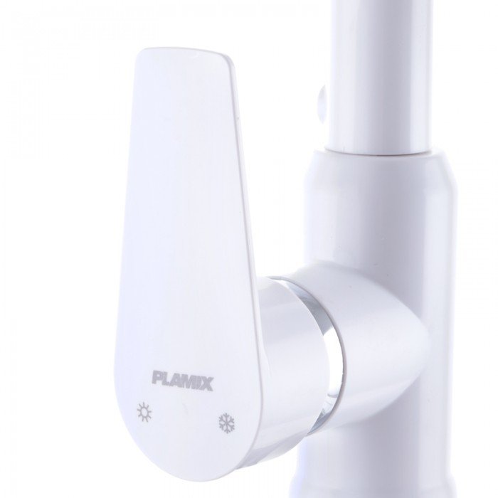 Смеситель для кухни Plamix Mario-017 White (с подводкой) (PM0608)