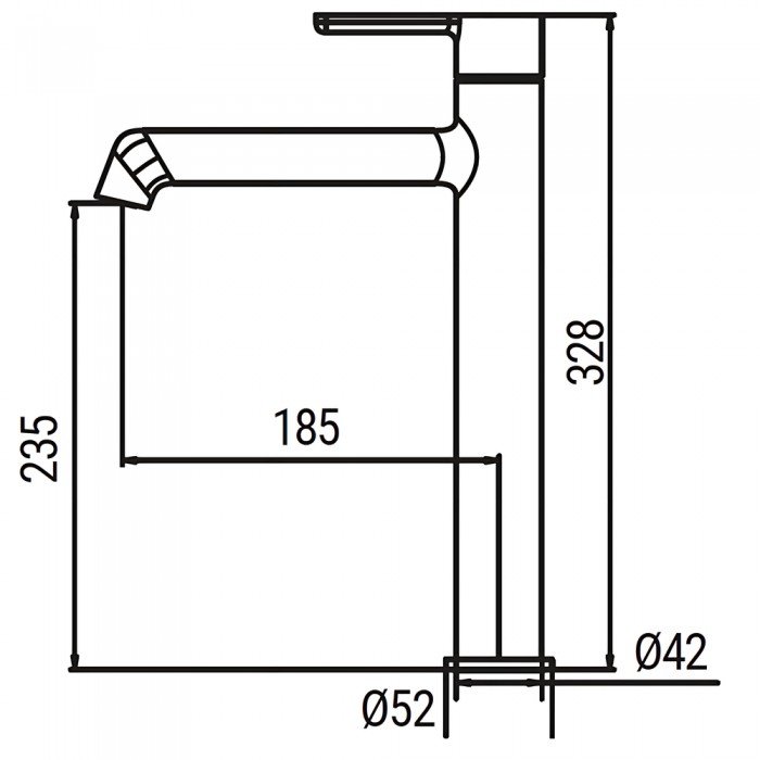 Змішувач для умивальника високий Koer KB-11029-07 Колір графіт (KR5496)