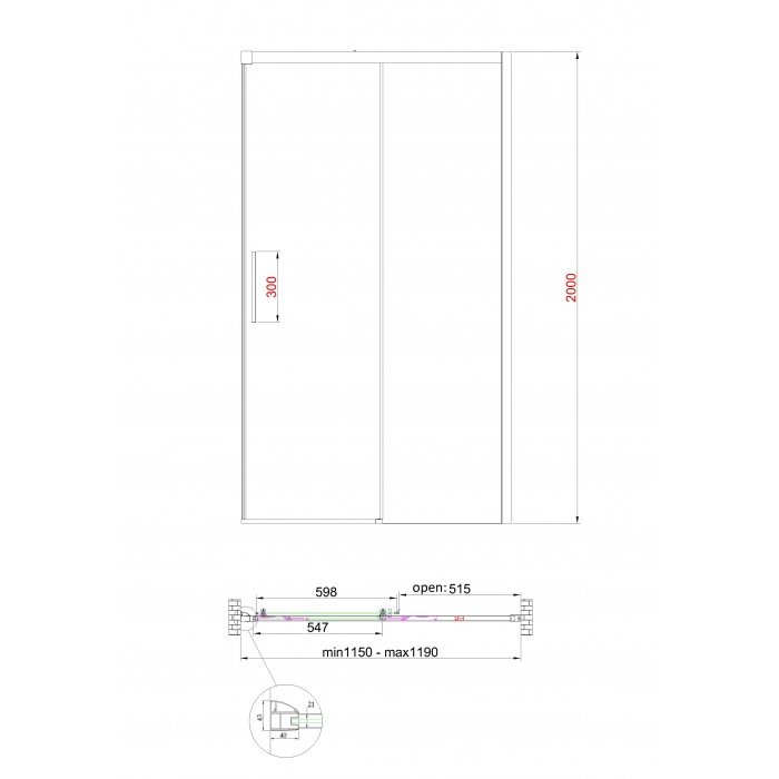 Дверь в нишу Koer SR SD05-120x200-TR-01 прозрачное стекло Easy Clean 6мм, хром (KR5405) Дверь в нишу Koer SR SD05-120x200-TR-01 прозрачное стекло Easy Clean 6мм, хром (KR5405)
