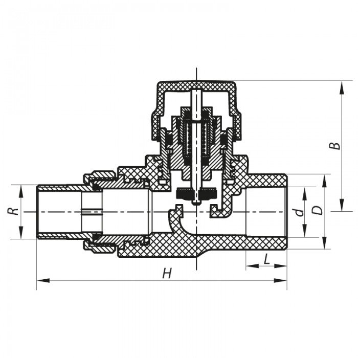 Кран термостатический прямой PPR 25x3/4 Koer K0152.PRO (KP0193) Кран термостатический прямой PPR 25x3/4 Koer K0152.PRO (KP0193)