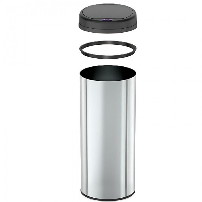 Мусорное ведро сенсорное круглое Mixxus Premium Ellipse-TC0109 Chrome-Black 9л (хром-черное) (MI708 Мусорное ведро сенсорное круглое Mixxus Premium Ellipse-TC0109 Chrome-Black 9л (хром-черное) (MI708