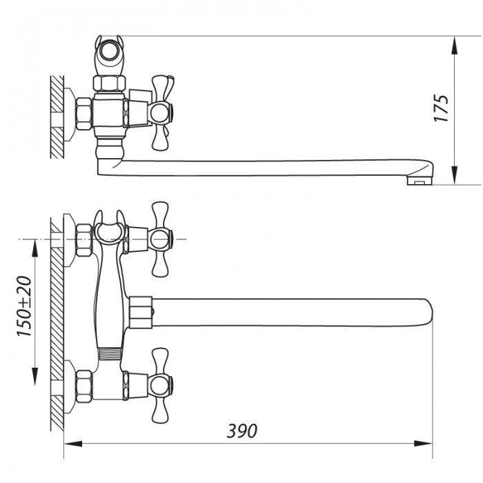 Смеситель для ванны Zerix D5Q 827 (ZX0010) Смеситель для ванны Zerix D5Q 827 (ZX0010)