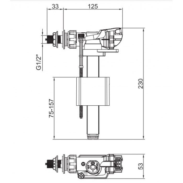 Арматура наполнительная Koer KT-0105-1/2