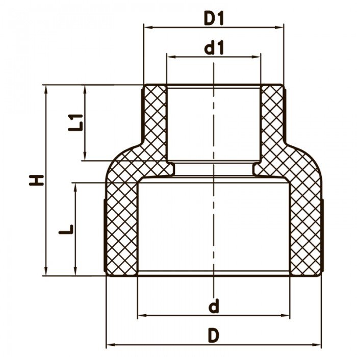 Муфта редукционная ВВ 32x20 PPR Koer K0033.PRO (KP0041) Муфта редукционная ВВ 32x20 PPR Koer K0033.PRO (KP0041)