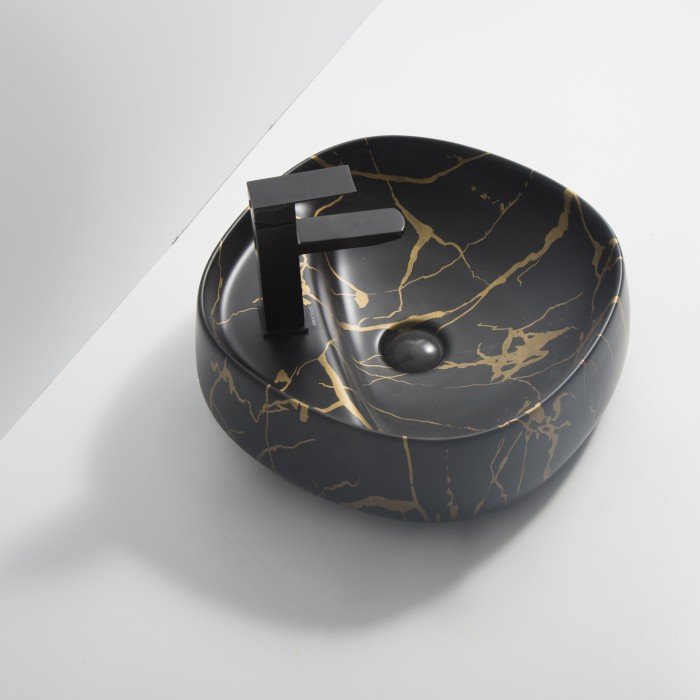 Раковина накладная MIXXUS PREMIUM WAVE-0201 MARBLE 430х430х150mm с отверстием под смеситель (MP6536