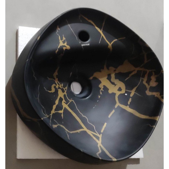 Раковина накладная MIXXUS PREMIUM WAVE-0201 MARBLE 430х430х150mm с отверстием под смеситель (MP6536