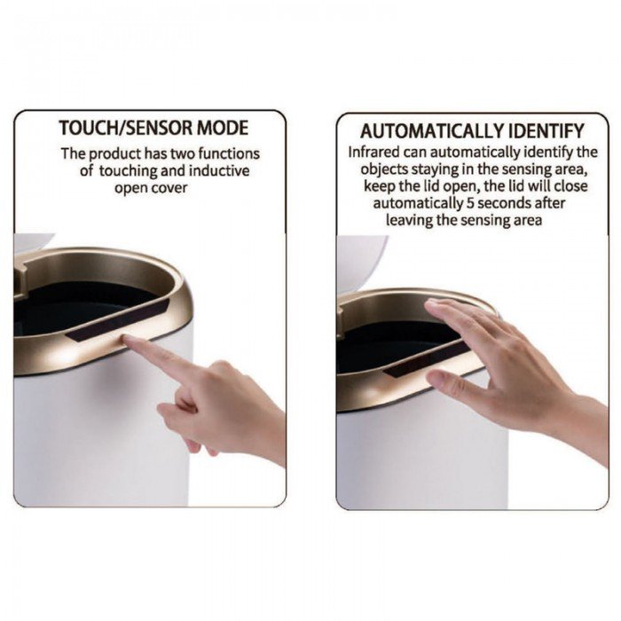 Мусорное ведро сенсорное овальное Mixxus Premium Topper-TC0112 White 12л цвет белый (MI7082) Мусорное ведро сенсорное овальное Mixxus Premium Topper-TC0112 White 12л цвет белый (MI7082)