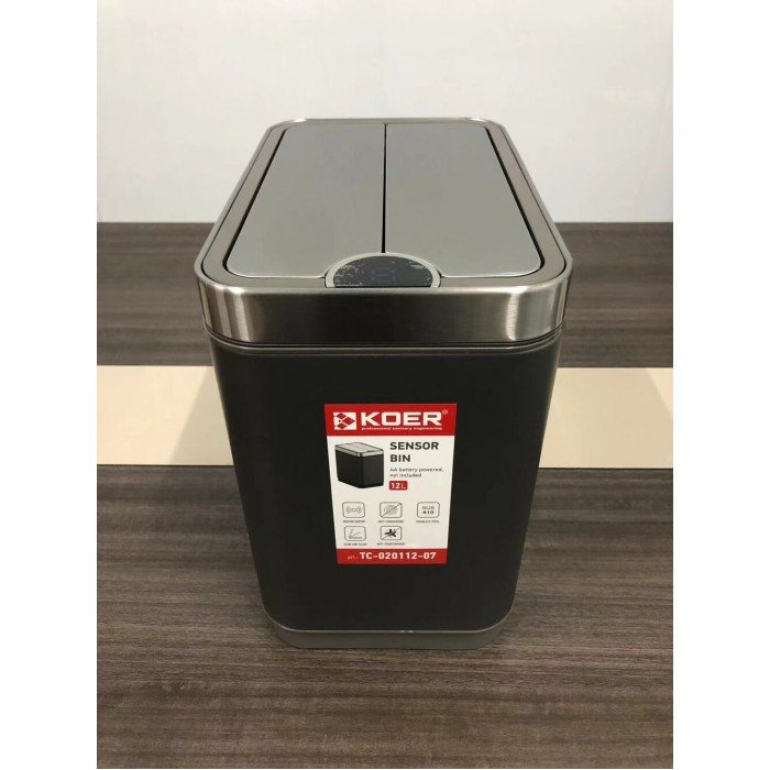 Мусорное ведро сенсорное прямоугольное Koer TC-020112-07 12 л цвет графит (KR5583) Мусорное ведро сенсорное прямоугольное Koer TC-020112-07 12 л цвет графит (KR5583)