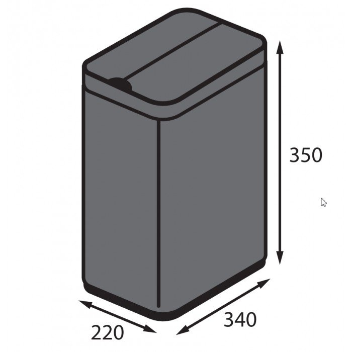 Мусорное ведро сенсорное прямоугольное Koer TC-020112-07 12 л цвет графит (KR5583) Мусорное ведро сенсорное прямоугольное Koer TC-020112-07 12 л цвет графит (KR5583)