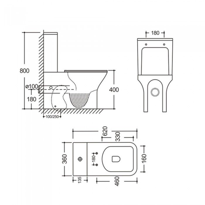 Унітаз-компакт Mixxus STYLE-0403-R 620х360х800mm, система змиву RIMLESS (MI6727) Унітаз-компакт Mixxus STYLE-0403-R 620х360х800mm, система змиву RIMLESS (MI6727)