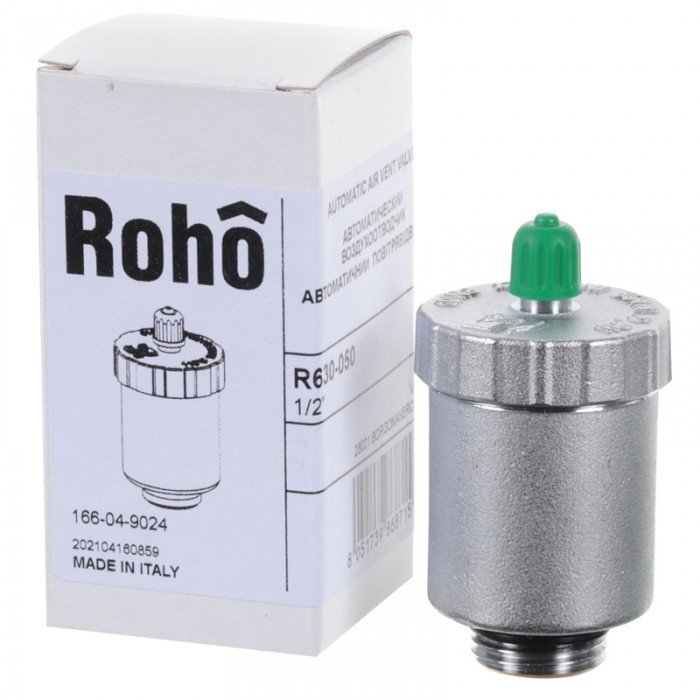 Воздухоотводчик автоматический Roho R630-050 - 1/2" (никель) (RO0155)