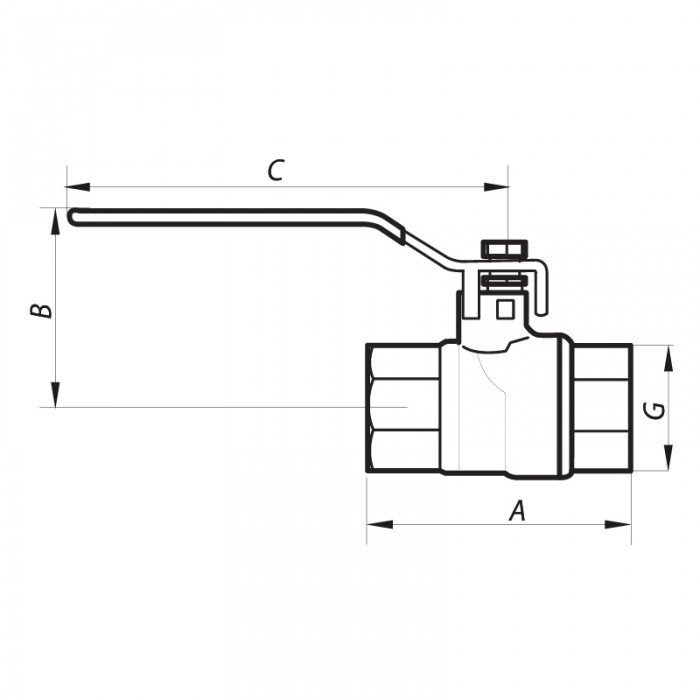 Кран шаровой Nolf NF.612 - 1/2" FF ГГВ YELLOW, ручка "рычаг" желтая (NF2924)